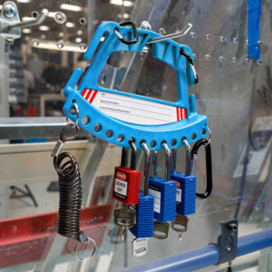 Safety Lock and Tag Carrier, 5.25" H x 7.75" W, Blue