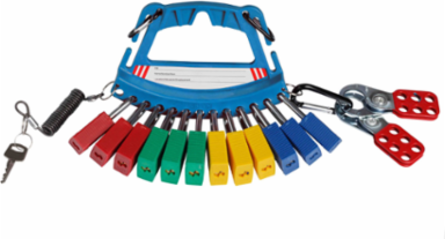 Safety Lock and Tag Carrier, 5.25" H x 7.75" W, Blue