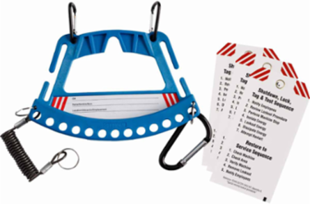 Safety Lock and Tag Carrier, 5.25" H x 7.75" W, Blue