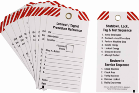 Write-On Lockout Procedure Tag, 5.75" H x 3.0" W, Black/Red on White