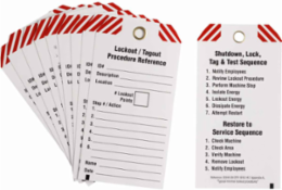 Write-On Lockout Procedure Tag, 5.75" H x 3.0" W, Black/Red on White