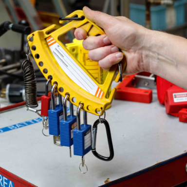 Safety Lock and Tag Carrier, 5.25" H x 7.75" W, Yellow
