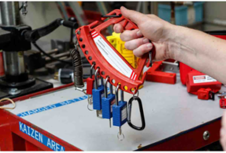 Safety Lock and Tag Carrier, 5.25" H x 7.75" W x 1.0" D, Red