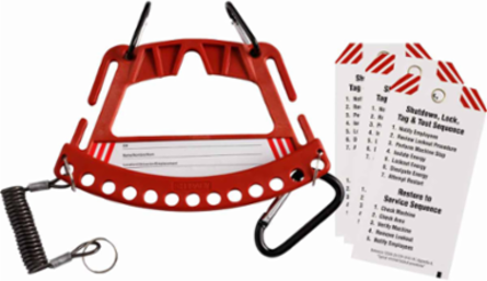 Safety Lock and Tag Carrier, 5.25" H x 7.75" W x 1.0" D, Red
