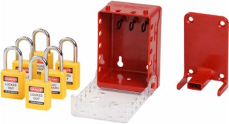 Ultra Compact Lock Box, Includes 6 Yellow Keyed-Different Locks