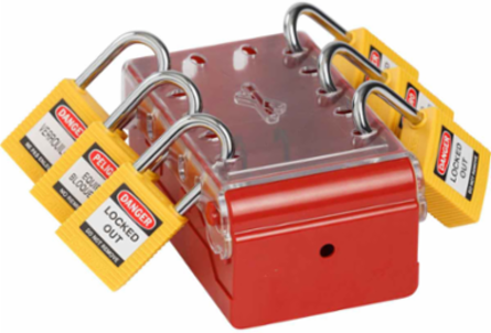 Ultra Compact Lock Box, Includes 6 Yellow Keyed-Different Locks