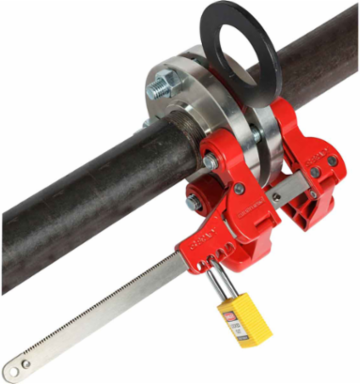 Pipe Blind Flange Lockout Device, 17.75" H x 8.5" W