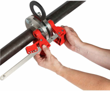 Pipe Blind Flange Lockout Device, 17.75" H x 8.5" W