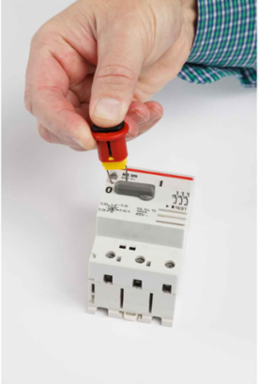 Circuit Breaker Lockout - ABB MS325, 1.625" H x 0.81" W x 0.54" D