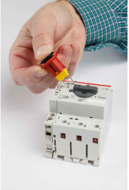 Circuit Breaker Lockout - ABB MS325, 1.625" H x 0.81" W x 0.54" D