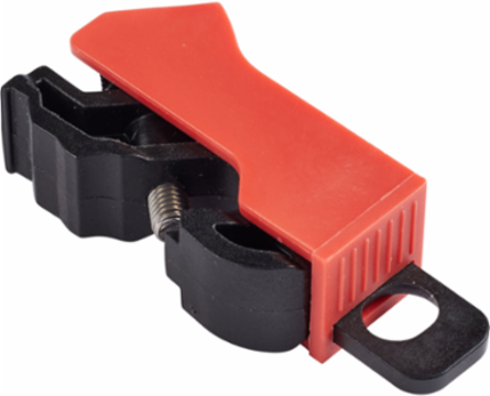 Mini Circuit Breaker Lockout, 1/2 Inch Width, Fiberglass Reinforced Nylon, Red