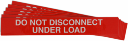 Pre-Printed SOLAR DO NOT DISCONNECT Warning Labels, 1"x6.5" Acrylic, 25Pk