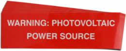 Pre-Printed SOLAR PV POWER SOURCE Warning Labels, 1"x6.5" Acrylic, 25Pk