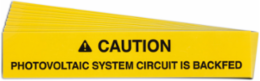 Pre-Printed SOLAR CIRCUIT BACKFED Warning Labels, 1"x4" Vinyl, 25Pk
