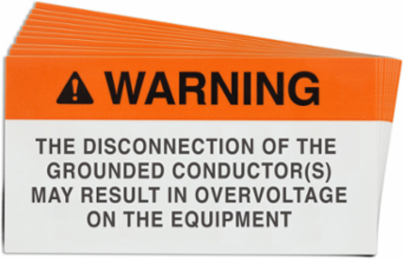 Pre-Printed SOLAR BIPOLAR ARRAY Warning Labels, 2"x3.75" Vinyl, 25Pk