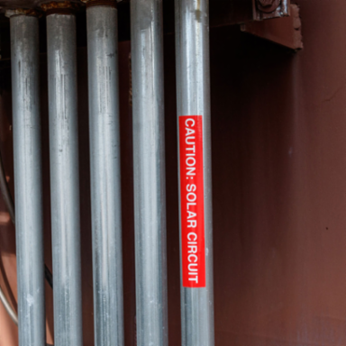 Pre-Printed SOLAR CIRCUIT Warning Labels, 1"x6.5" Acrylic, 25Pk