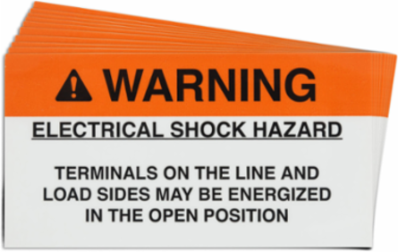Pre-Printed SOLAR OPEN POSITION Warning Labels, 2"x3.75" Vinyl, 25Pk
