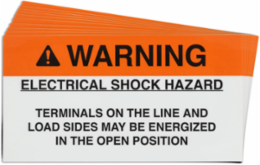 Pre-Printed SOLAR OPEN POSITION Warning Labels, 2"x3.75" Vinyl, 25Pk