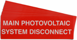 Pre-Printed SOLAR MAIN PV DISC Warning Labels, 1"x6.5" Acrylic, 25Pk