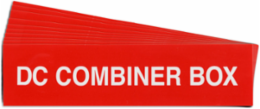 Pre-Printed SOLAR DC COMBINER BOX Warning Labels, 1"x4" Vinyl, 25Pk