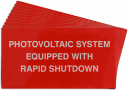 Pre-Printed SOLAR RAPID SHUTDOWN Warning Labels, 2"x3.75" Acrylic, 25Pk