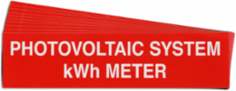Pre-Printed SOLAR KWH METER Warning Labels, 1"x4" Vinyl, 25Pk