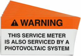Pre-Printed SERVICE METER Warning Labels, 2"x3.75" Vinyl, 25Pk