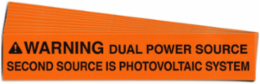 Pre-Printed SOLAR DUAL POWER Warning Labels, 1"x4" Vinyl, 25Pk