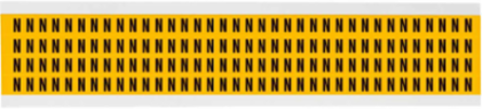 Vinyl Letter Labels, 0.25 Inch H, Black on Yellow, Permanent Adhesive