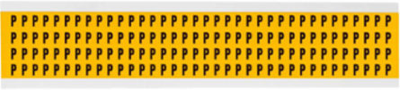 Pressure Sensitive Vinyl Letter Labels 0.25 Inch H, Black on Yellow, Outdoor Use