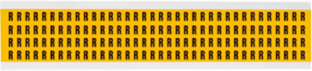 Pressure Sensitive Vinyl Letter Labels, 0.375 Inch H x 0.25 Inch W, Black on Yellow, R