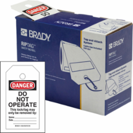 RipTag™ Safety Tag Roll Do Not Operate, 3" W x 5.75" H, Black/Red/White, 100/RL