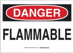 DANGER Flammable Sign, 10" H x 14" W x 0.06" D, Polystyrene