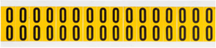 Pressure Sensitive Vinyl Number Labels 0.625 Inch H, Black on Yellow, 800 Labels/Pack