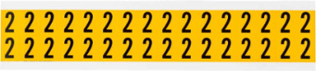 Pressure Sensitive Vinyl Number Labels 0.625 Inch H Black on Yellow, 800 Labels/Pack