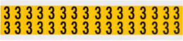 Vinyl Number Labels, 0.625 Inch Height, Black on Yellow, 800 Labels per Pack