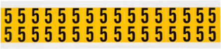 Pressure Sensitive Vinyl Number Labels, 0.625 Inch H, Black on Yellow, 800 Labels/Pack