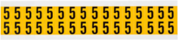 Pressure Sensitive Vinyl Number Labels, 0.625 Inch H, Black on Yellow, 800 Labels/Pack