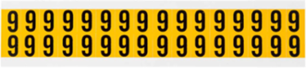 15 Series Pressure Sensitive Vinyl Number Labels, 0.625 Inch H, Black on Yellow, 800 Labels/Pack