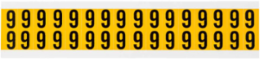 15 Series Pressure Sensitive Vinyl Number Labels, 0.625 Inch H, Black on Yellow, 800 Labels/Pack