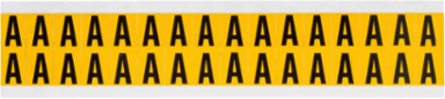 Pressure Sensitive Vinyl Letter Labels 0.625 Inch H, Black on Yellow, 800 Labels/Pack