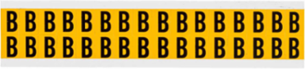 Pressure Sensitive Vinyl Letter Labels 0.625 Inch H, Black on Yellow, Outdoor Use