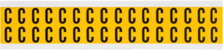 Pressure Sensitive Vinyl Letter Labels, 0.625 Inch H, Black on Yellow, Durable Outdoors