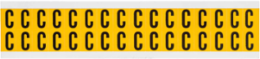 Pressure Sensitive Vinyl Letter Labels, 0.625 Inch H, Black on Yellow, Durable Outdoors