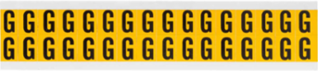 Vinyl Letter Labels 0.625 Inch H, Black on Yellow, Outdoor Use, 800 Labels per Pack