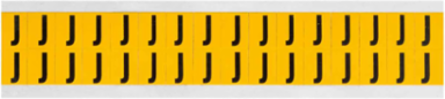 Vinyl Letter Labels 0.625 Inch H, Black on Yellow, Outdoor Durable, Permanent Adhesive