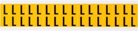 Pressure Sensitive Vinyl Letter Labels, 0.625 Inch H, Black on Yellow, 800 Labels/Pack