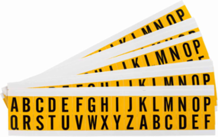 Write-on Labels Kit of 25 Cards, 0.75 Inch H x 0.563 Inch W, Black on Yellow