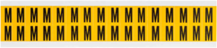 15 Series Vinyl Letter Labels 0.625 Inch H, Black on Yellow, Permanent Adhesive