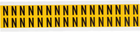 Pressure Sensitive Vinyl Letter Labels, 0.625 Inch H, Black on Yellow, Permanent Adhesive